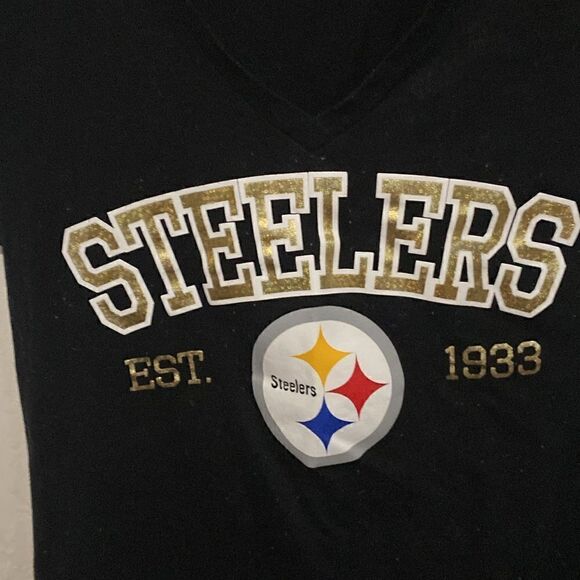 NFL Team Apparel women Steelers Short sleeve top sz Large EUC - Picture 4 of 5